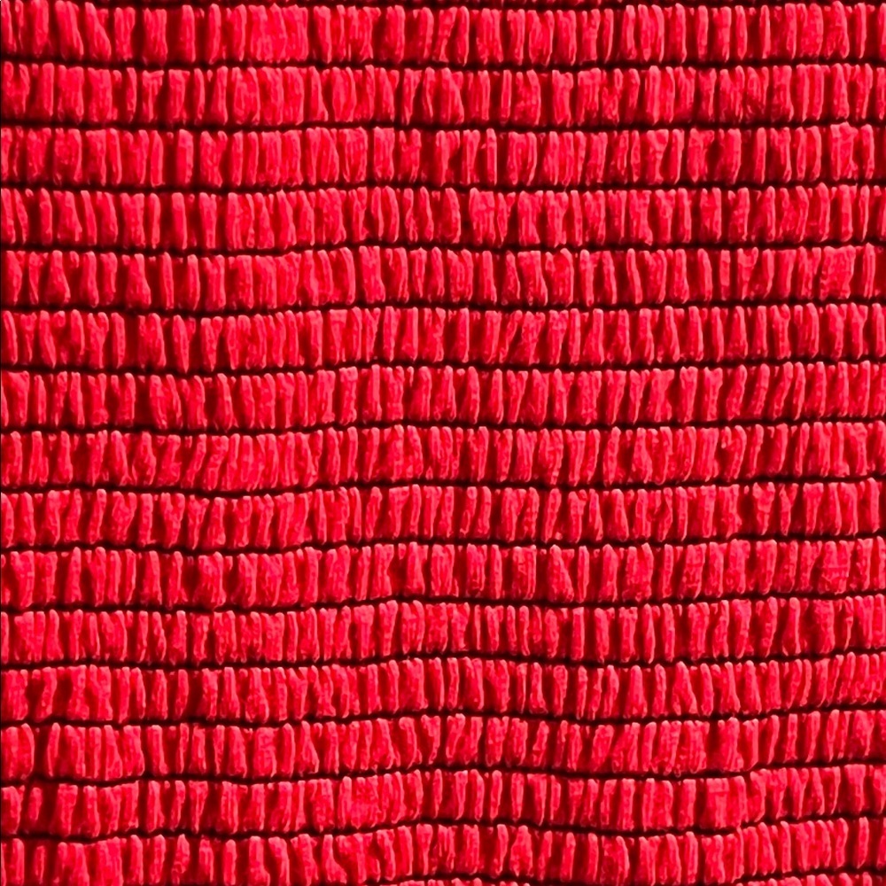 Nation LTD Sarabell Smocked Midi Dress Red Textured Bodycon Minimalist Chic - Picture 6 of 9